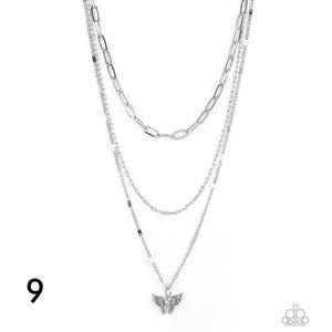 Bountiful Butterflies White Necklace Paparazzi